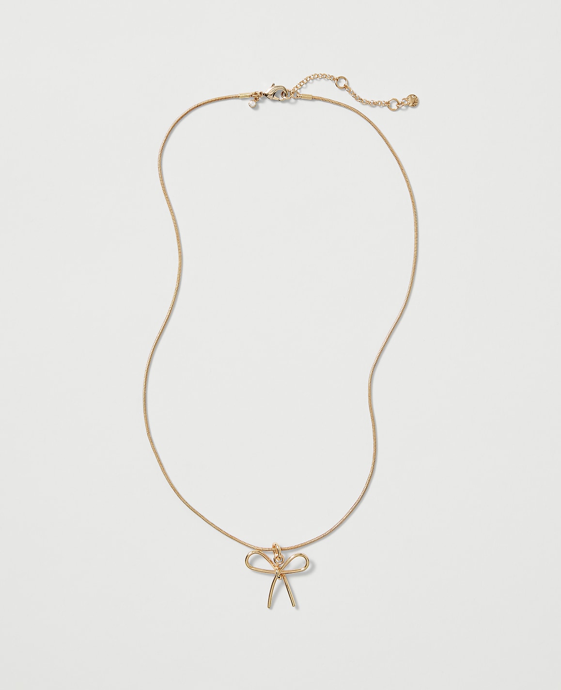Metal Bow Pendant Necklace