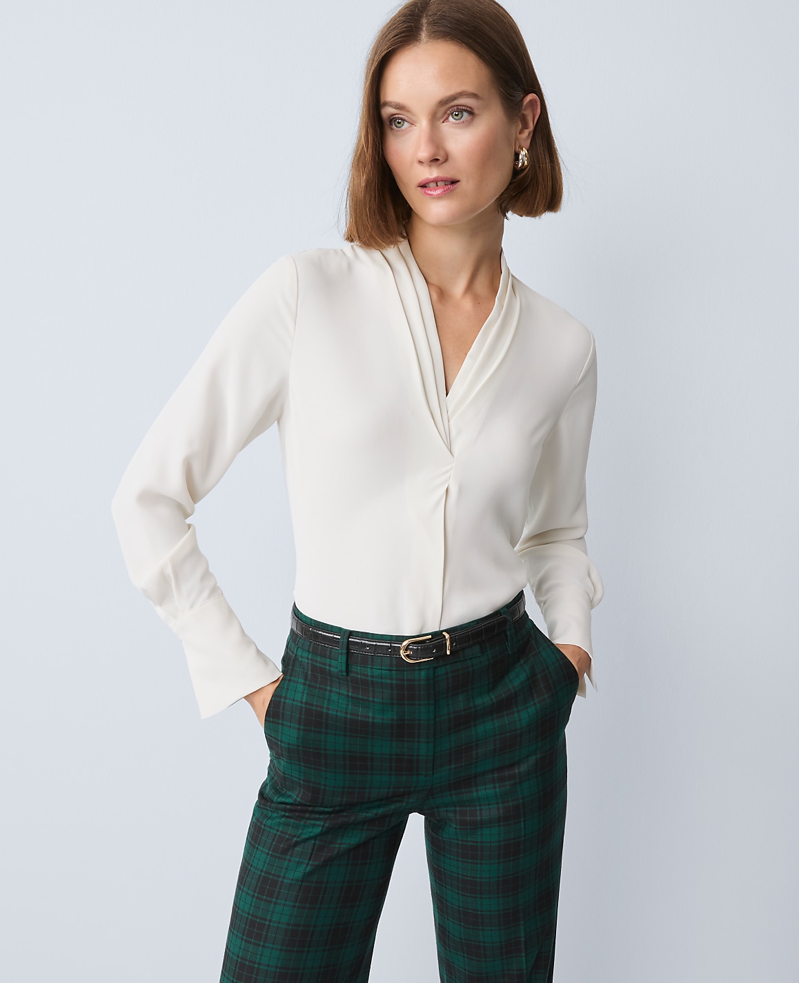 Pleat Neck Blouse