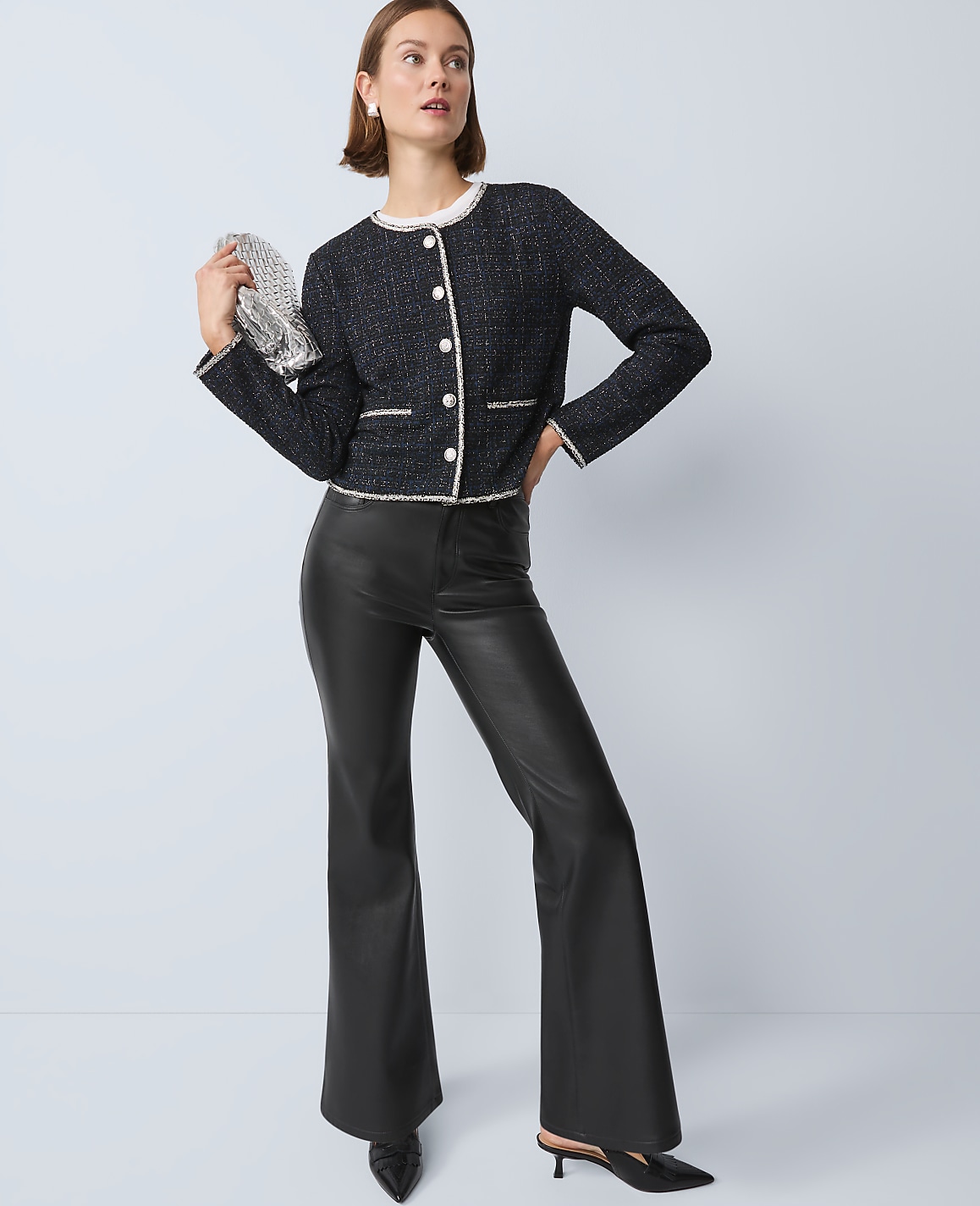 Petite Metallic Tweed Jacket