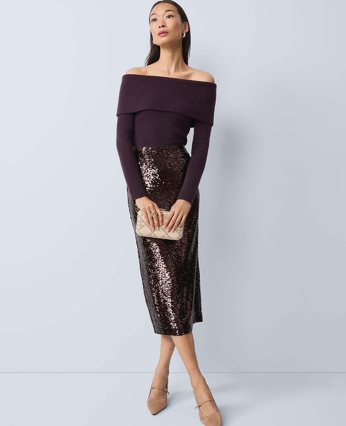 Ribbed Off-The-Shoulder Sweater