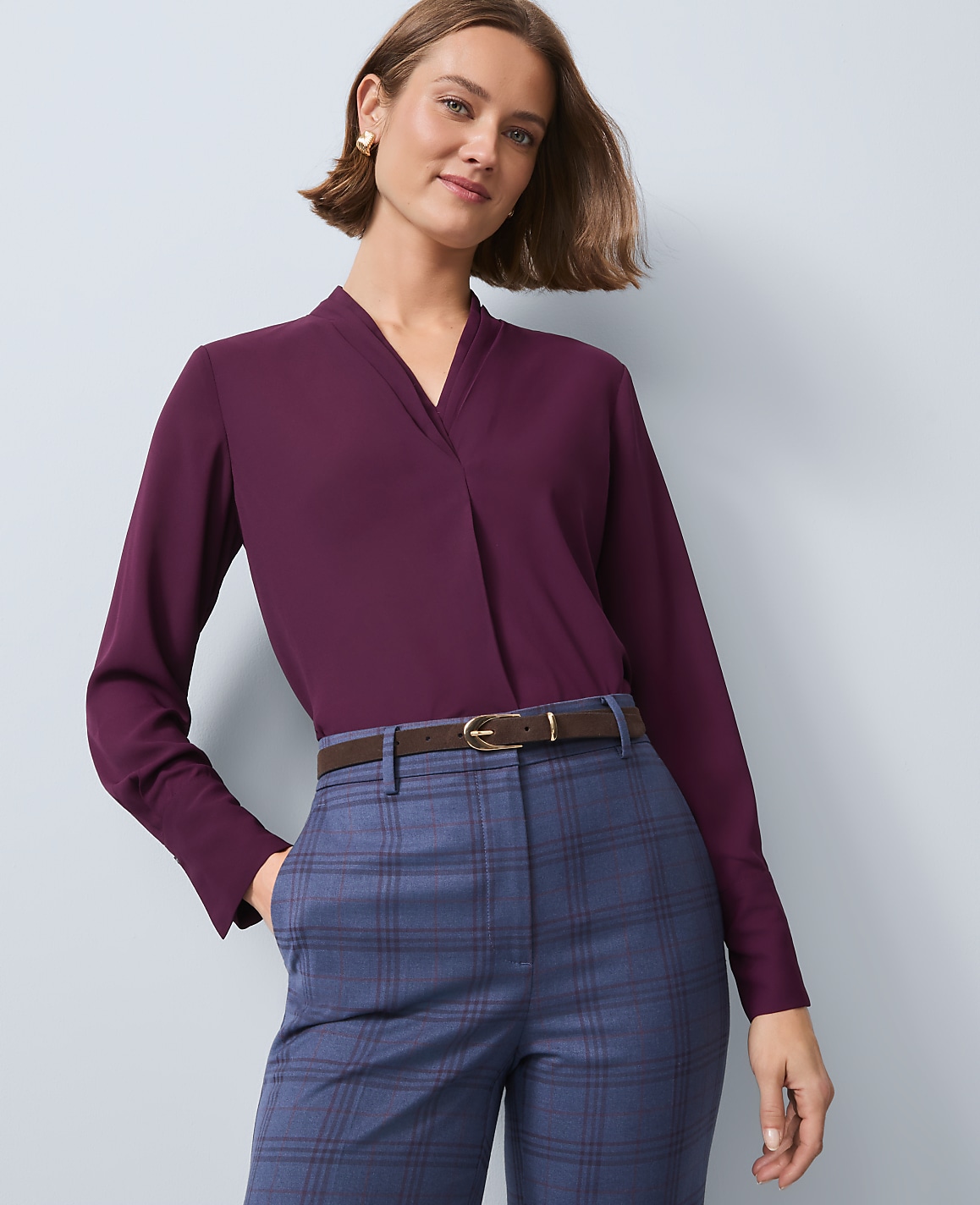 Pleat Neck Blouse