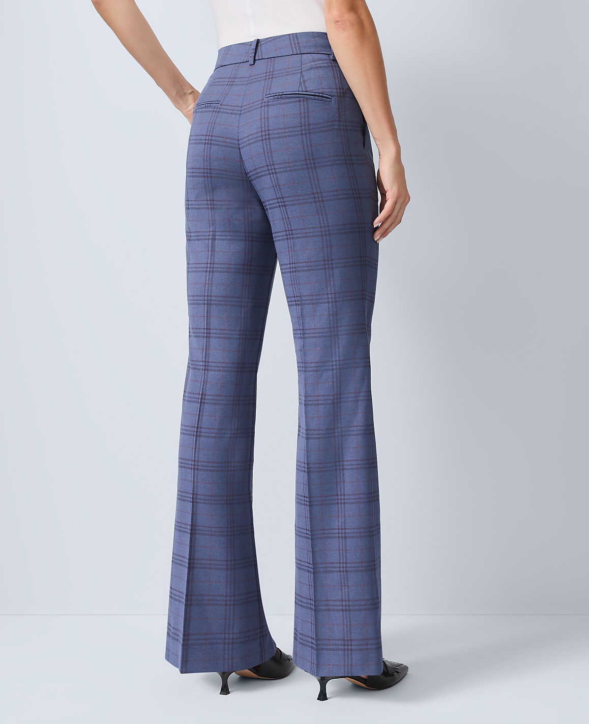 The Petite Flare Trouser in Plaid