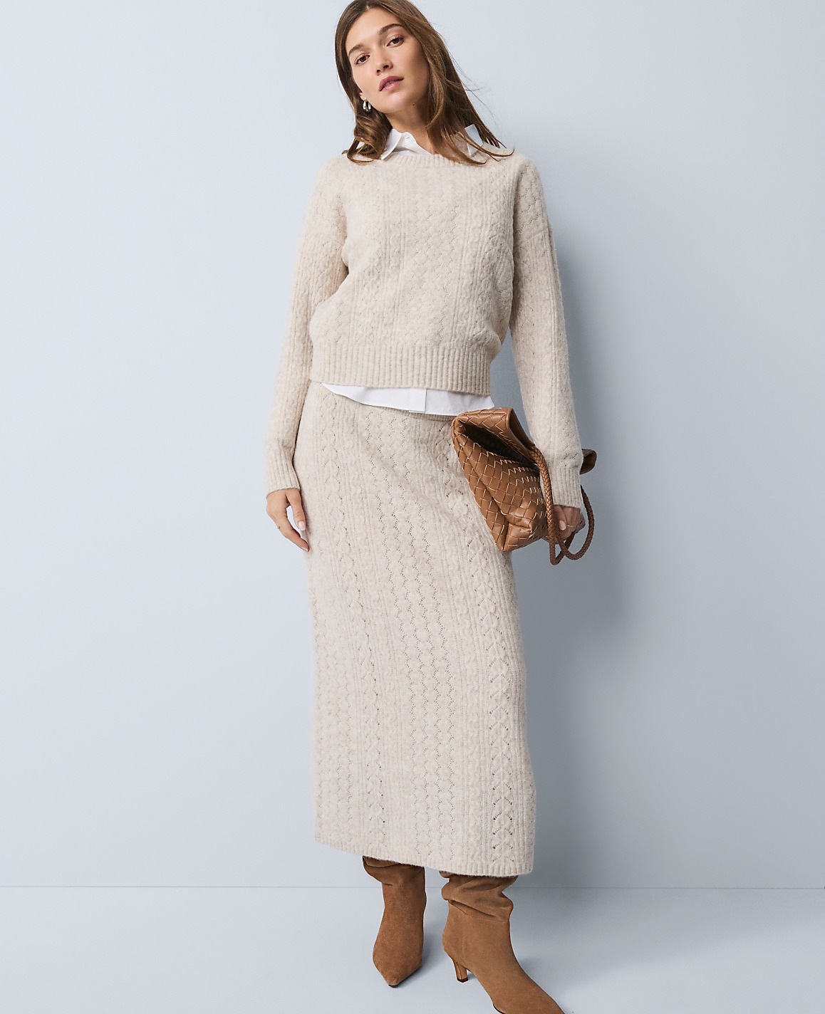 Weekend Pointelle Sweater Skirt