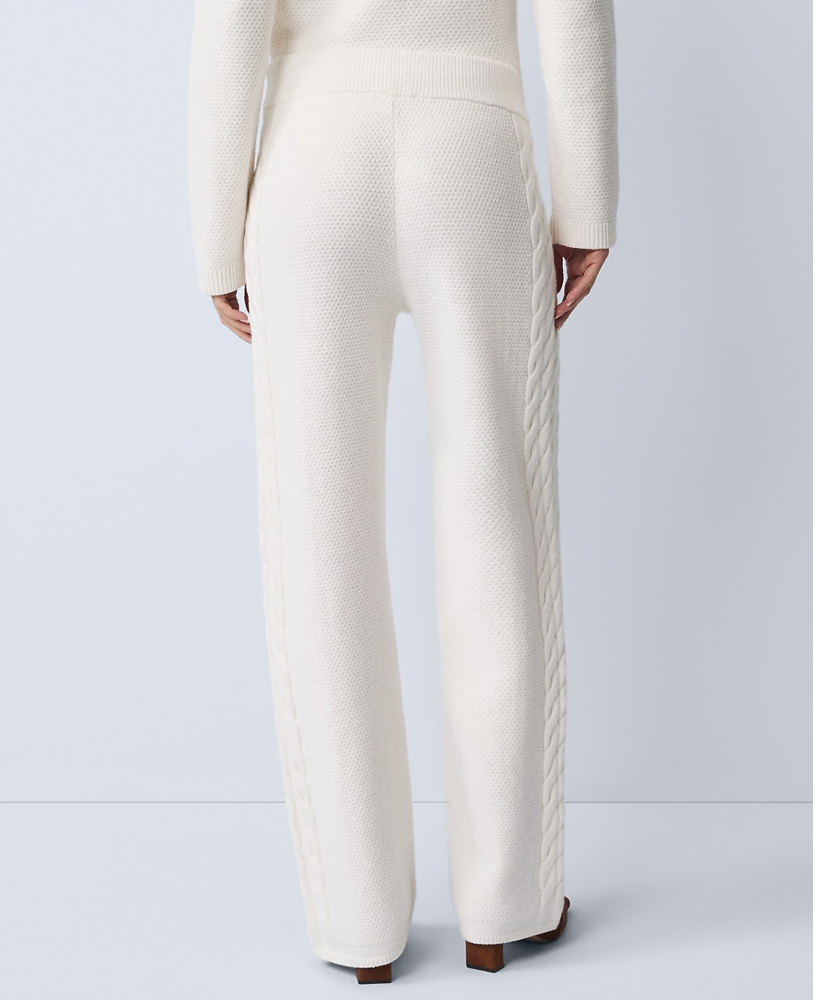 Weekend Mixed Stitch Wide-Leg Sweater Pant