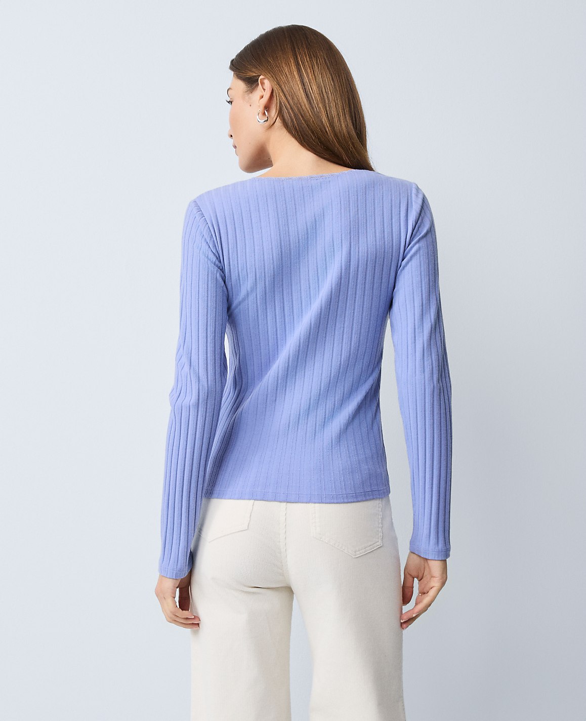 Petite Weekend Lace Trim Pointelle Top