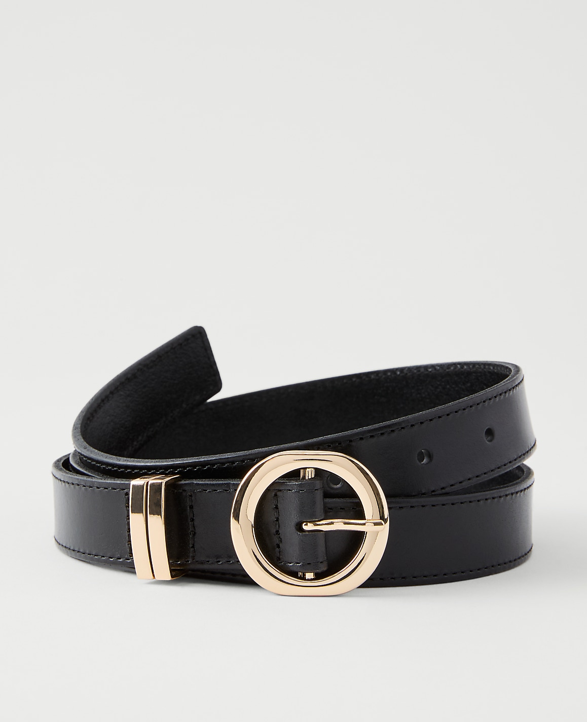 Leather Round Buckle Belt