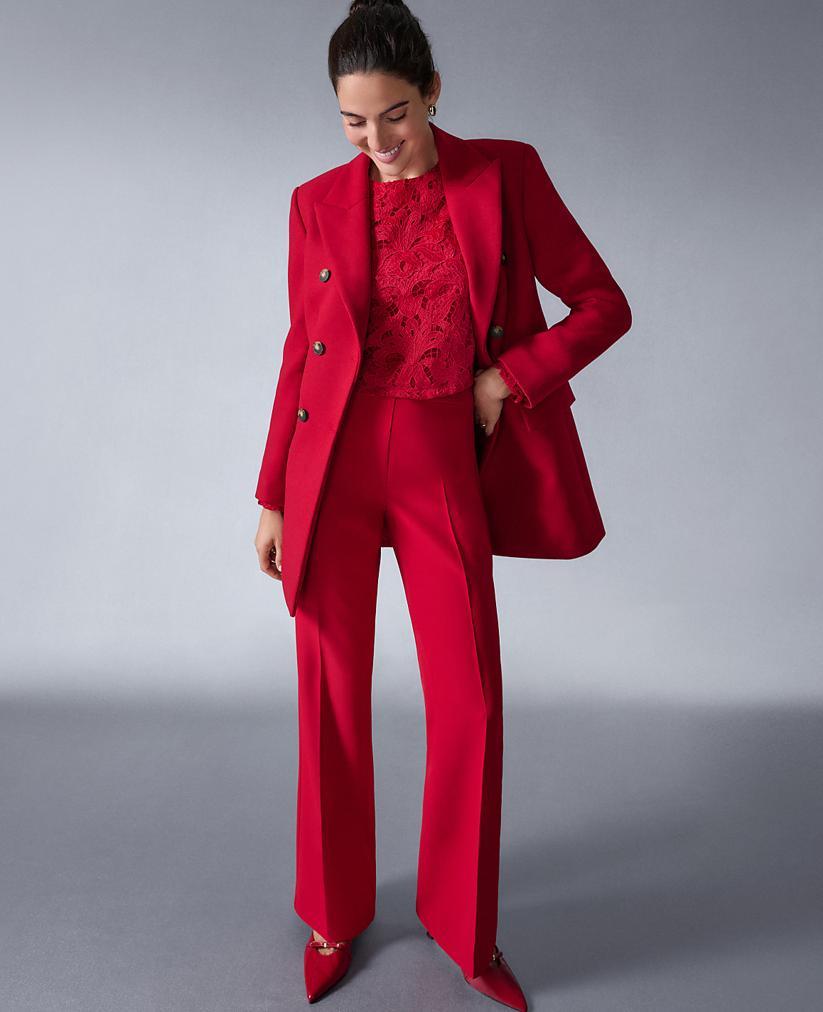 The Petite Slim Flare Trouser in Bi-Stretch