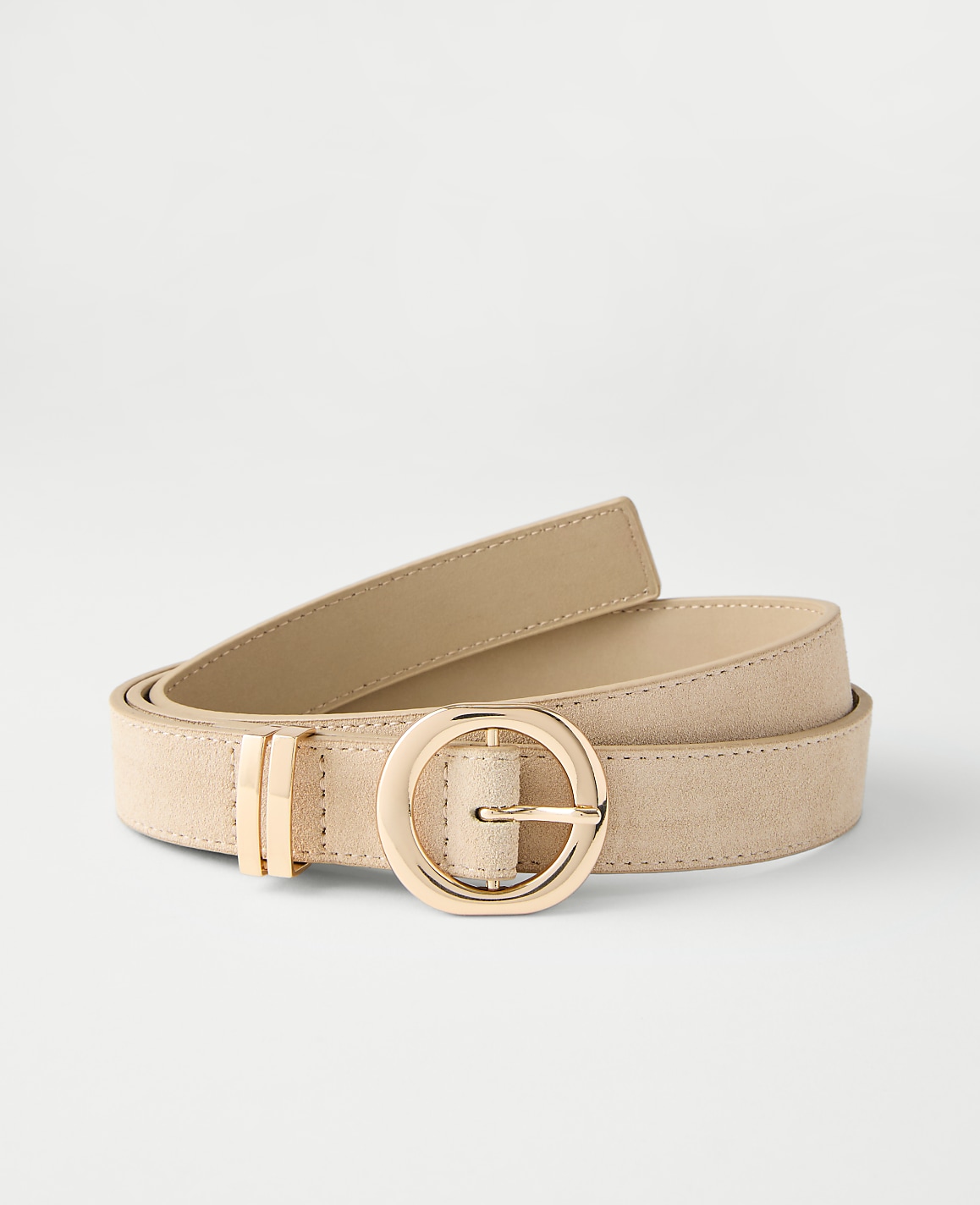 Suede Round Buckle Belt