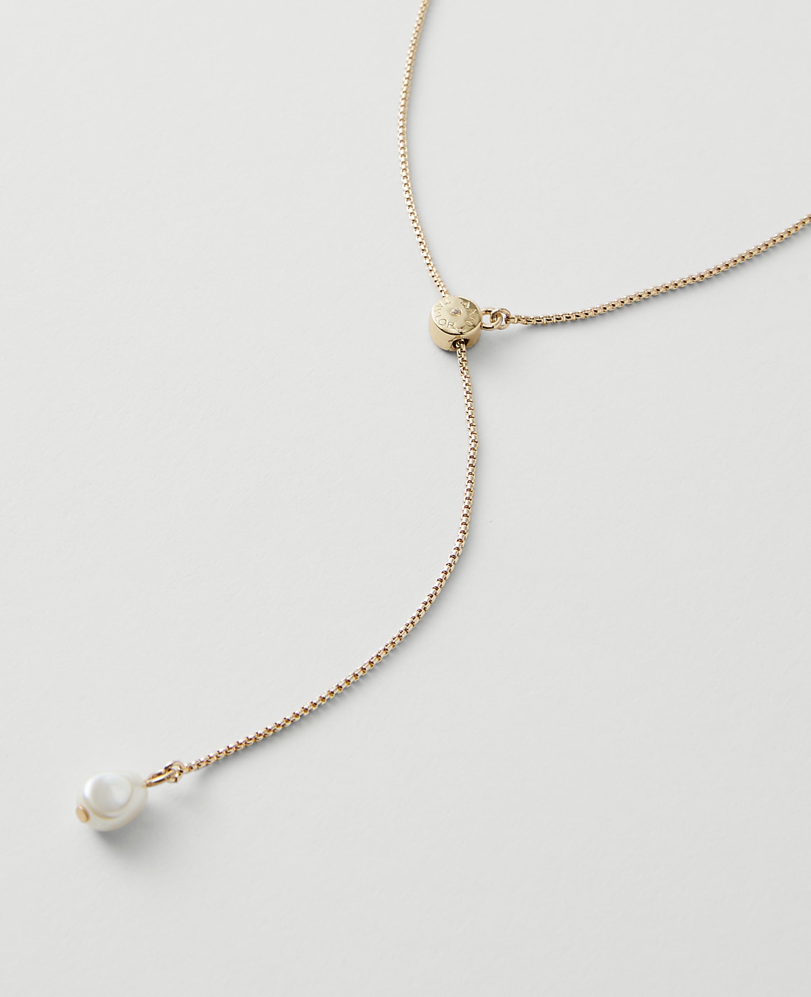 Mini Pearlized Lariat Necklace