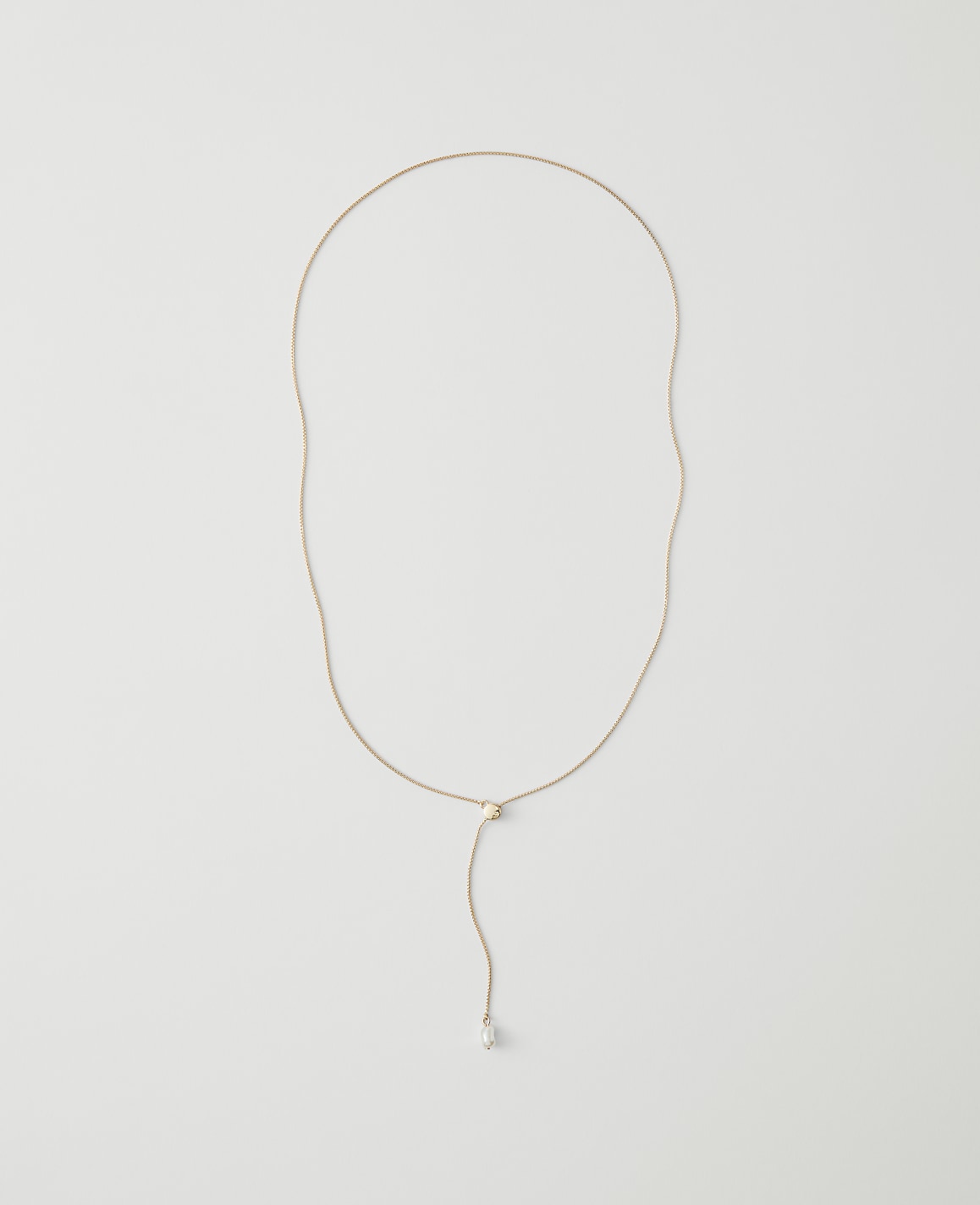 Mini Pearlized Lariat Necklace