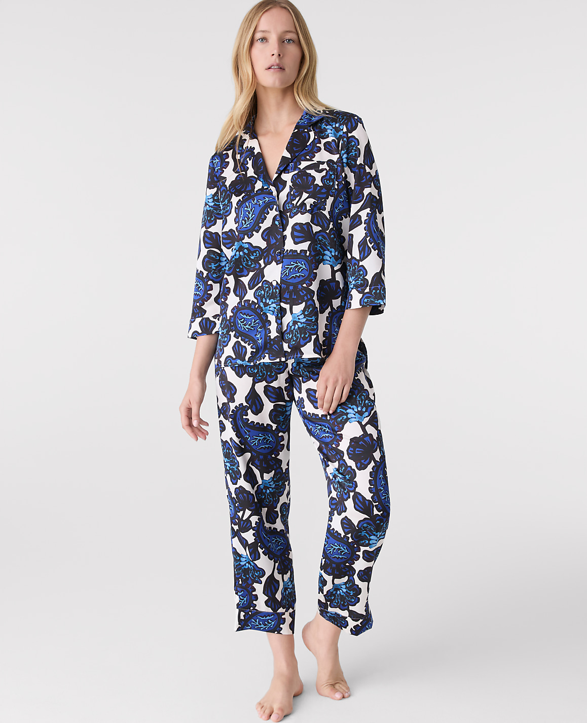 Paisley Satin Pajama Set