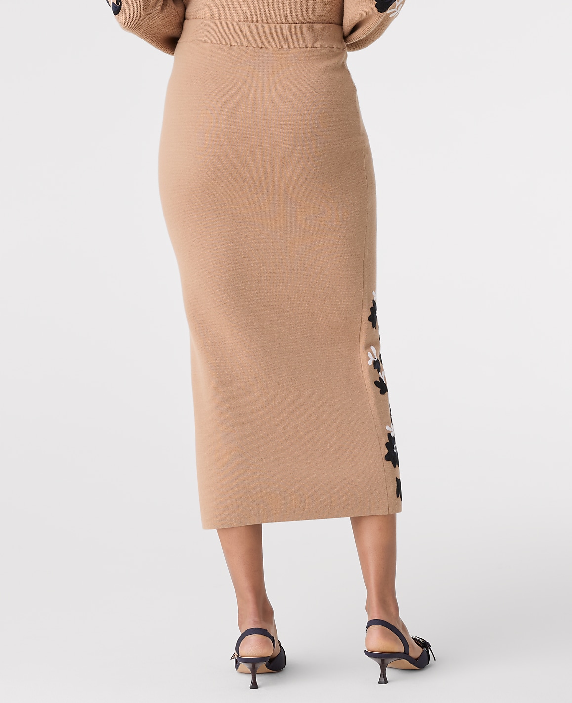 Floral Jacquard Sweater Skirt