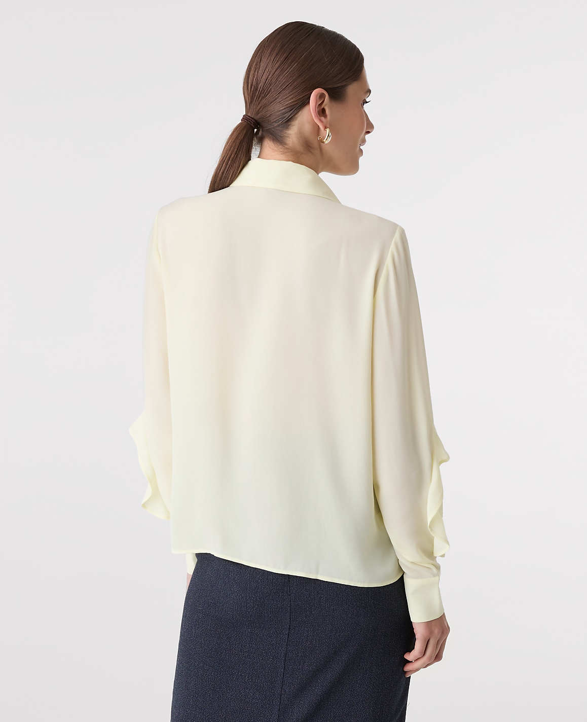Ruffle Button Down Shirt
