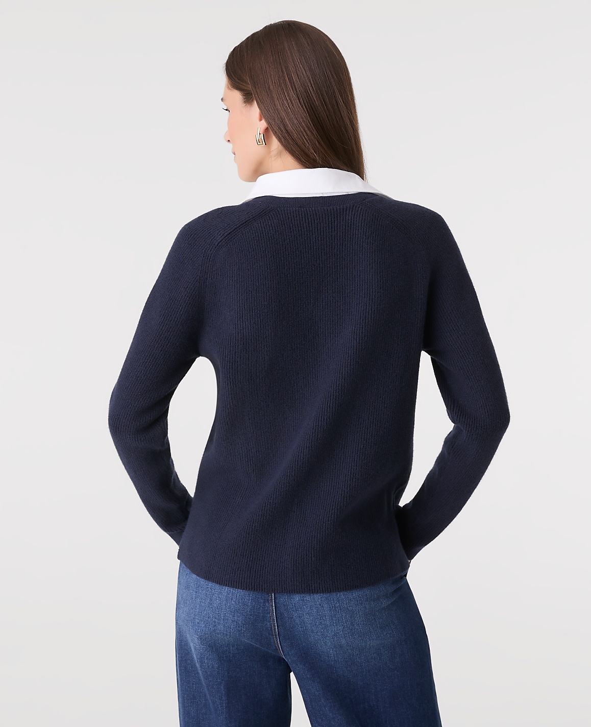 Collared Mixed Media Sweater