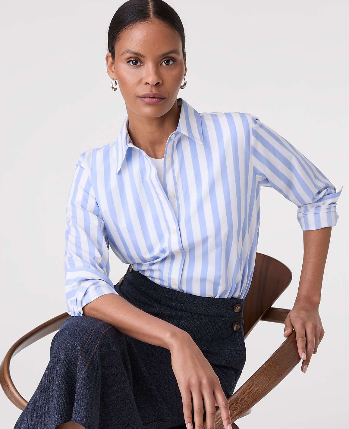 Petite Striped Relaxed Perfect Shirt