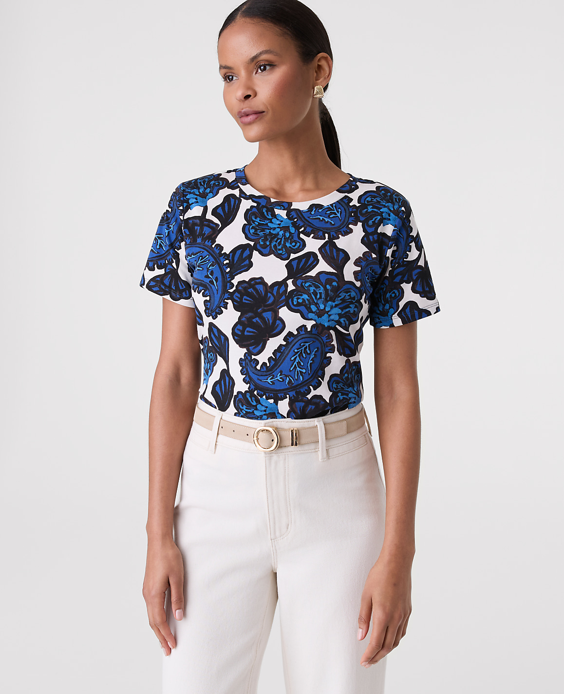 Paisley Crew Neck Tee