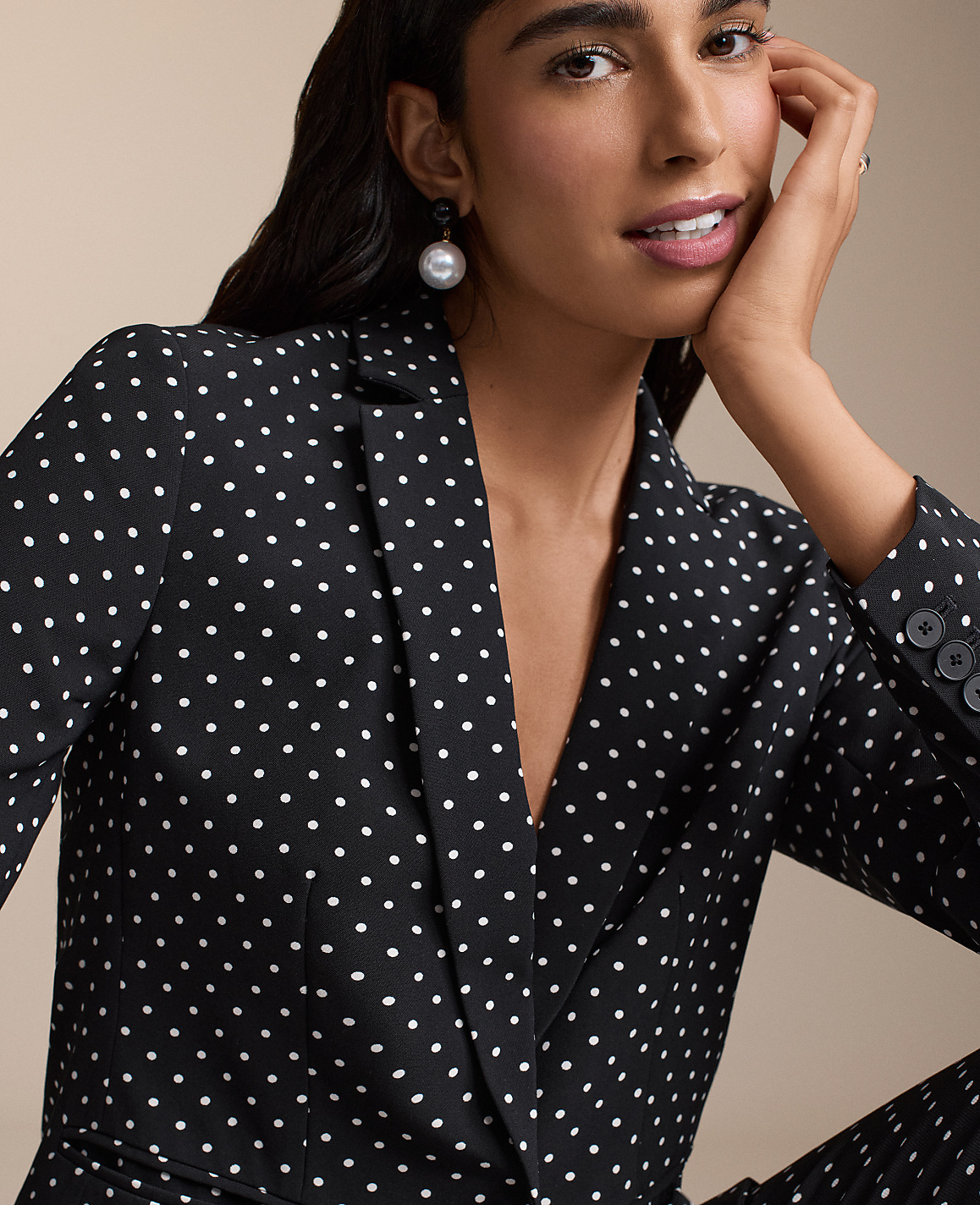 The Hutton Blazer in Dotted Crepe
