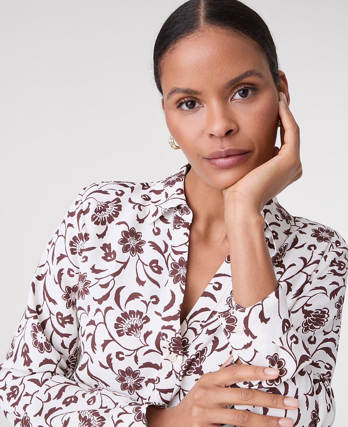 Floral Satin Essential Shirt