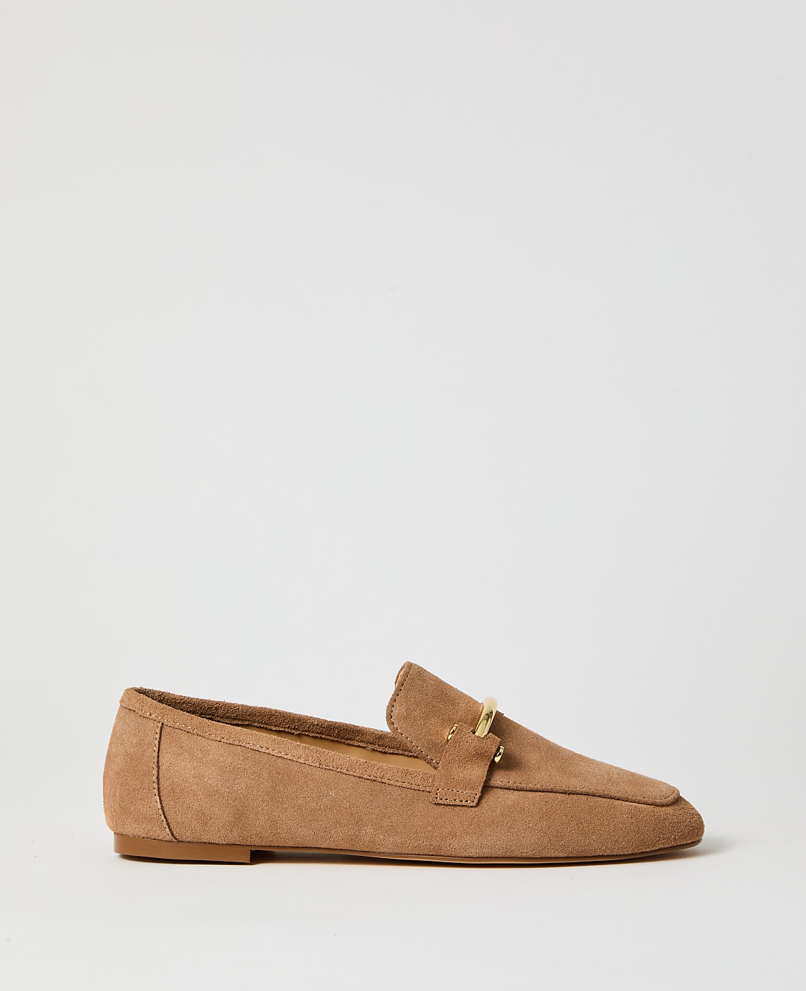 Chain Embellished Suede Loafer
