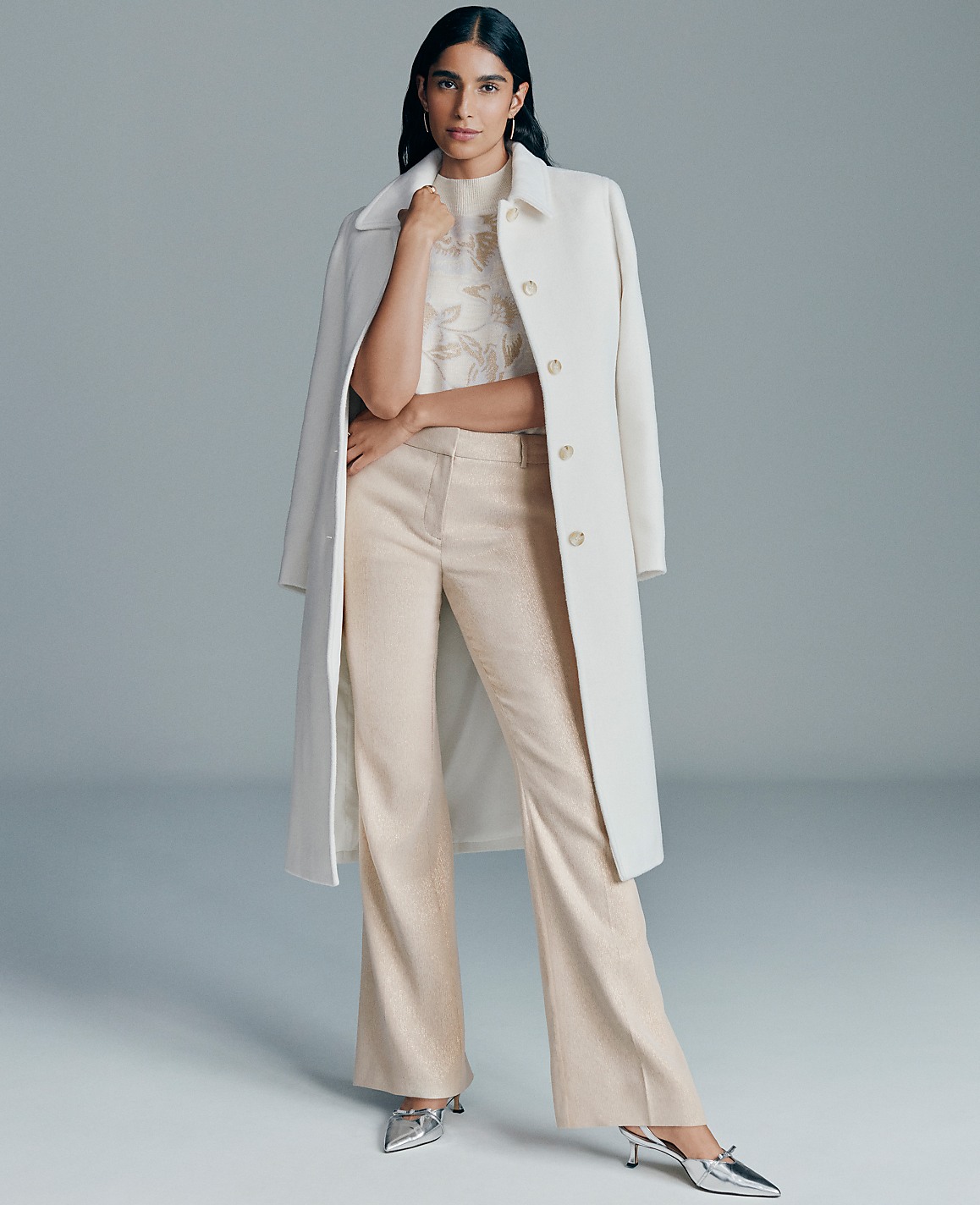 The Jayne Trouser in Metallic Jacquard