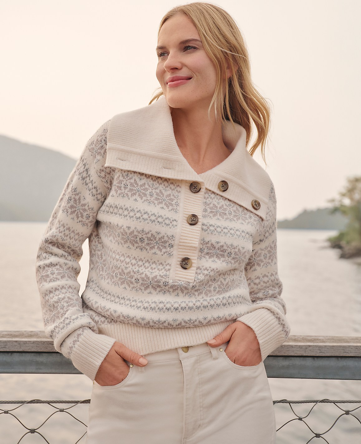 Weekend Fair Isle Polo Sweater