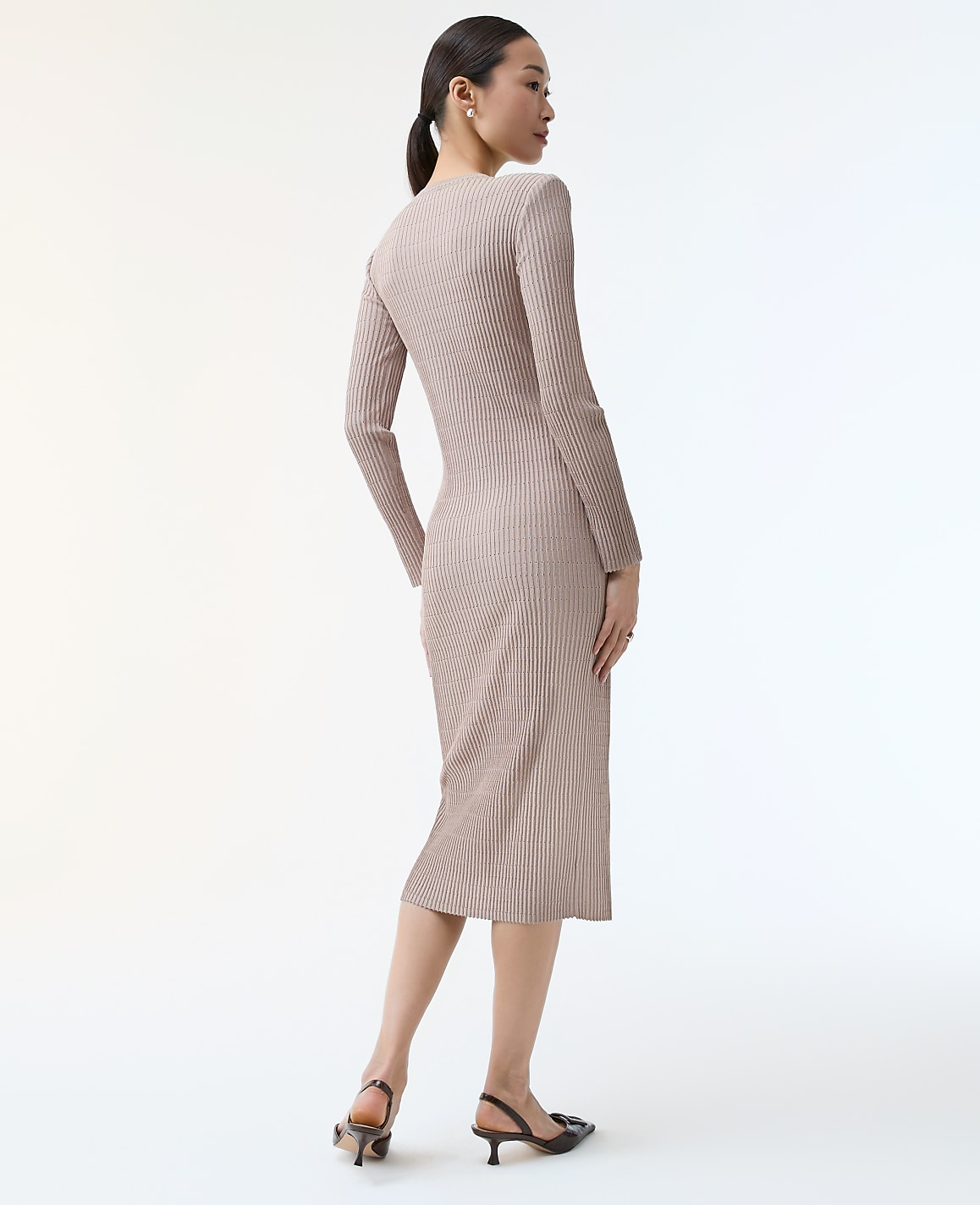 Ribbed Button Sweater Dress