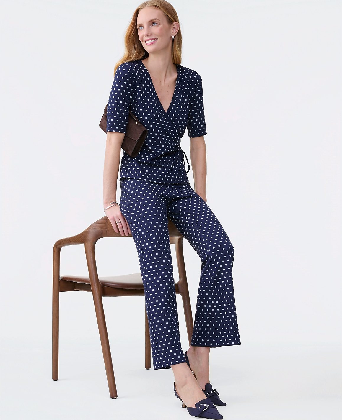 The Tall Dotted Knit Ankle Pant