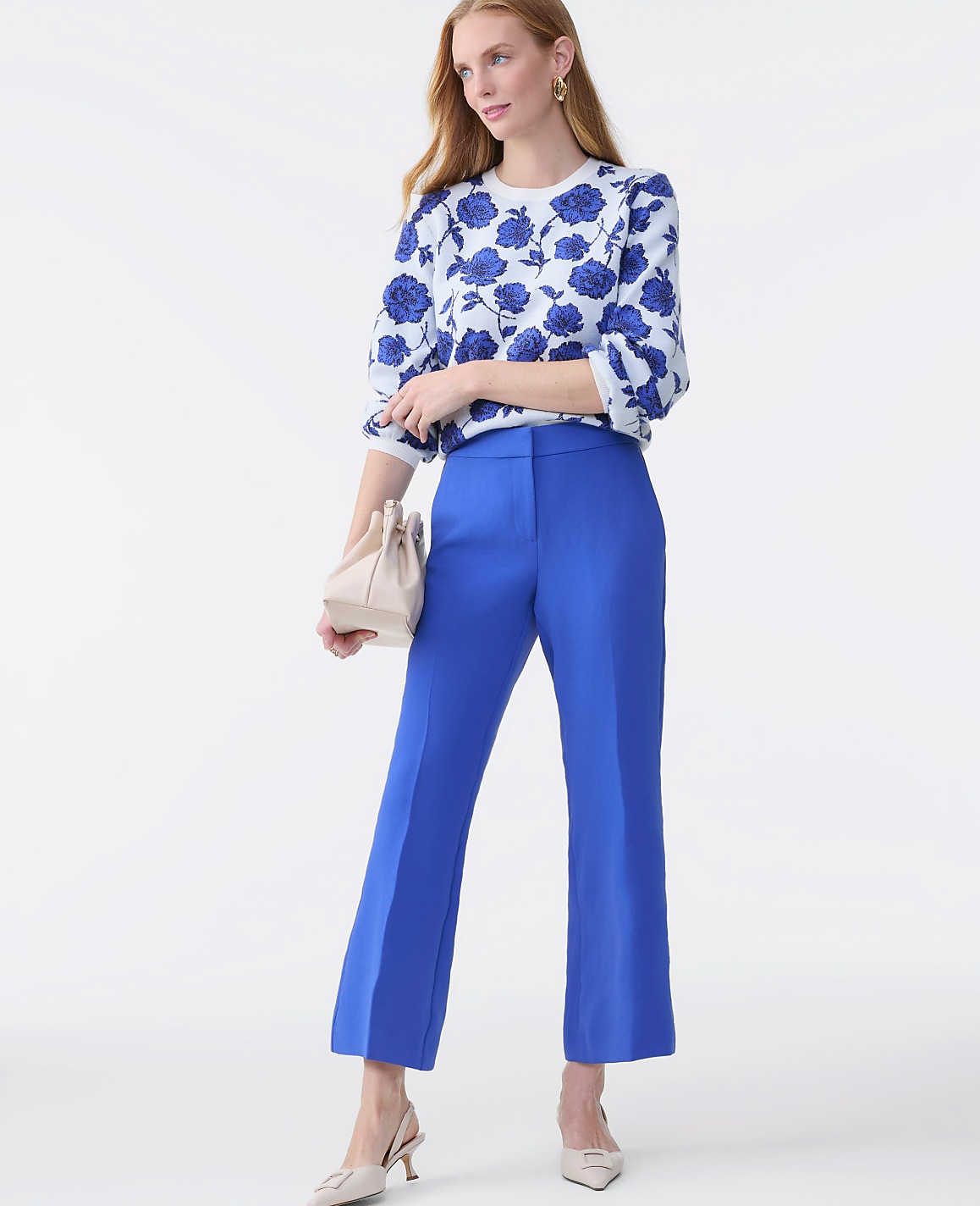The Relaxed Jayne Trouser in Textured Crepe