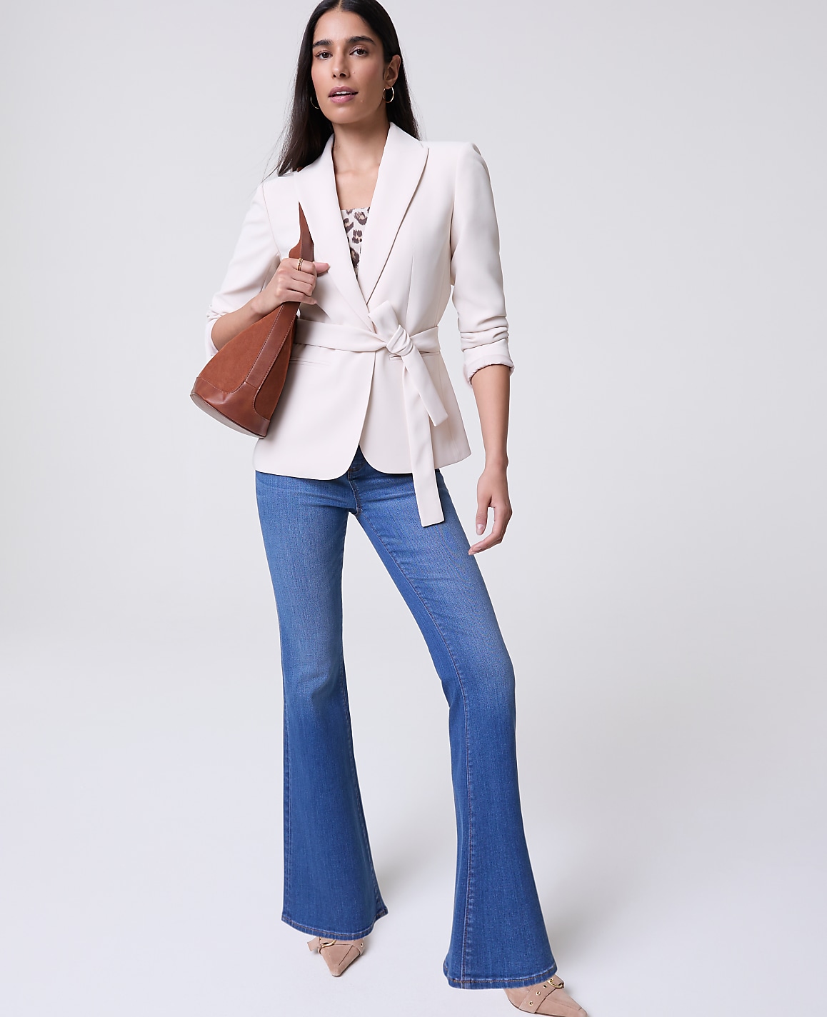The Belted Blazer in Fluid Crepe