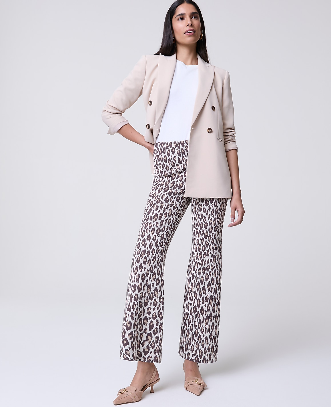 The Flare Sweater Pant in Animal Print