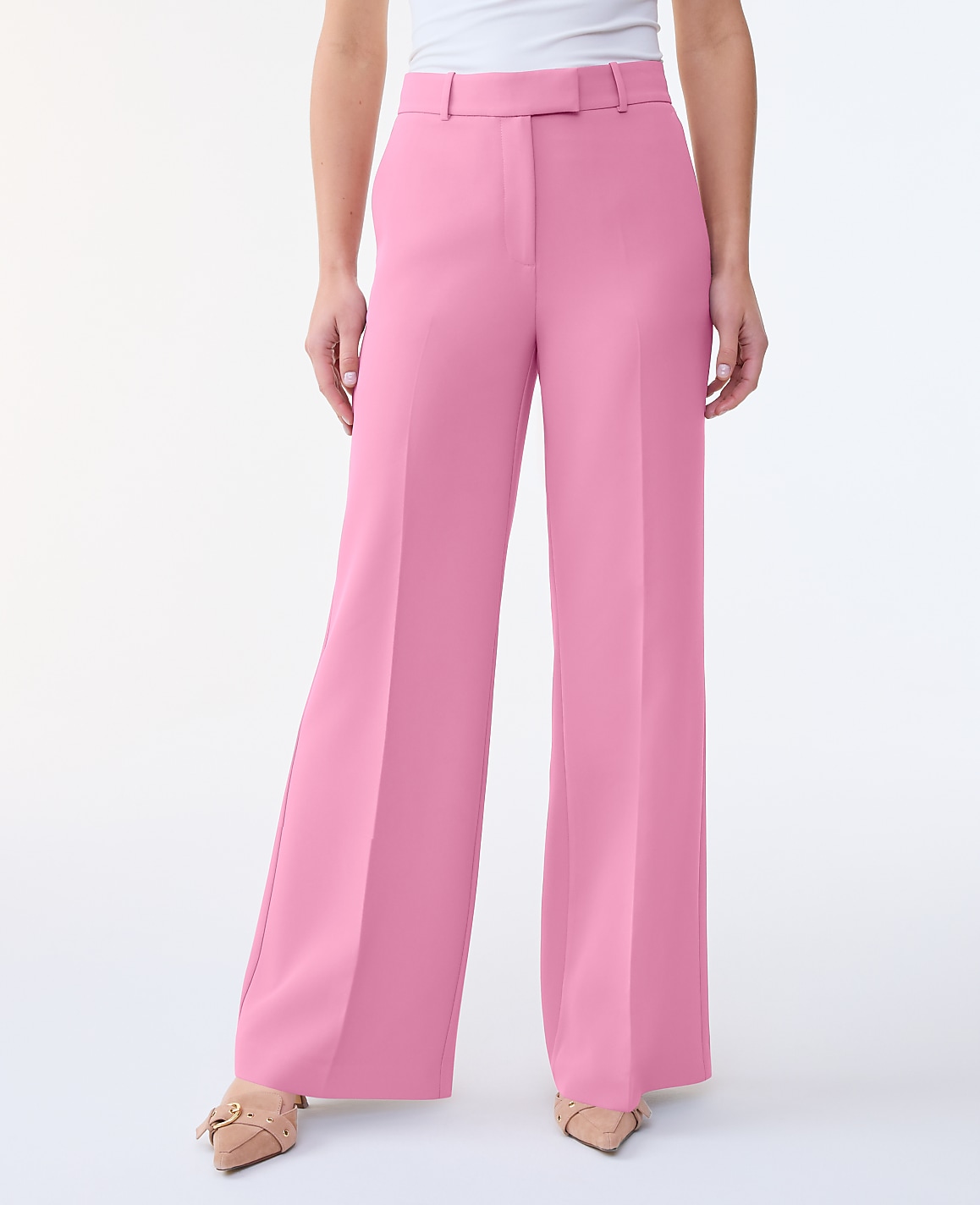 The Wide-Leg Flare Trouser in Fluid Crepe