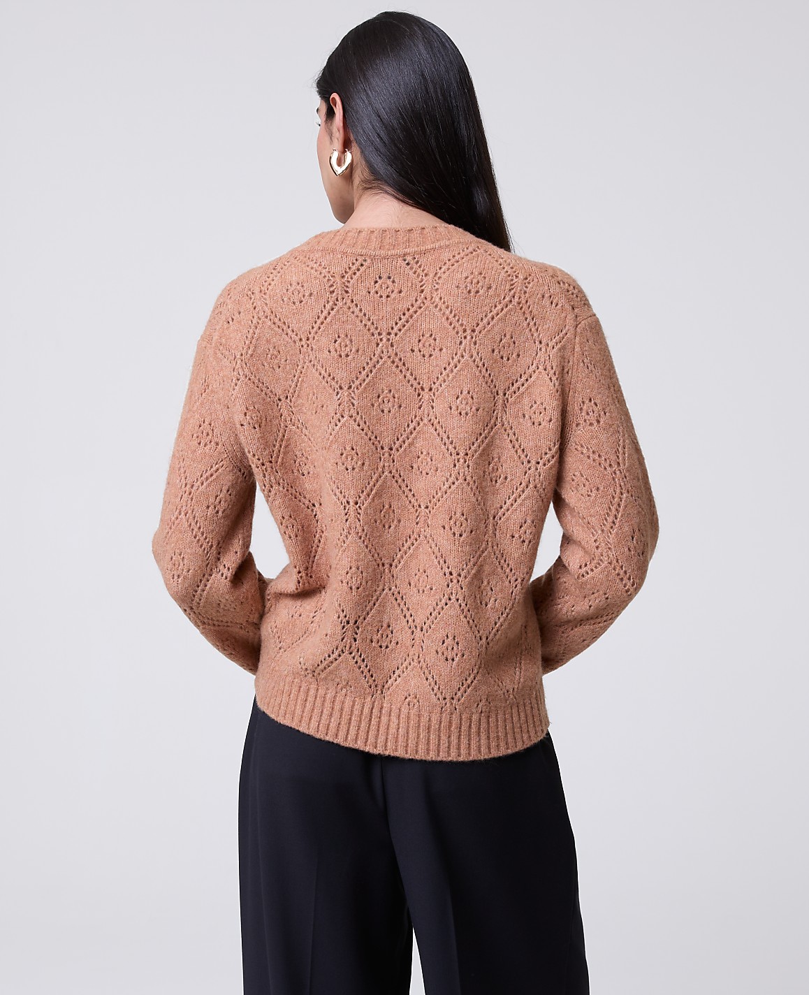 Pointelle Crew Neck Sweater
