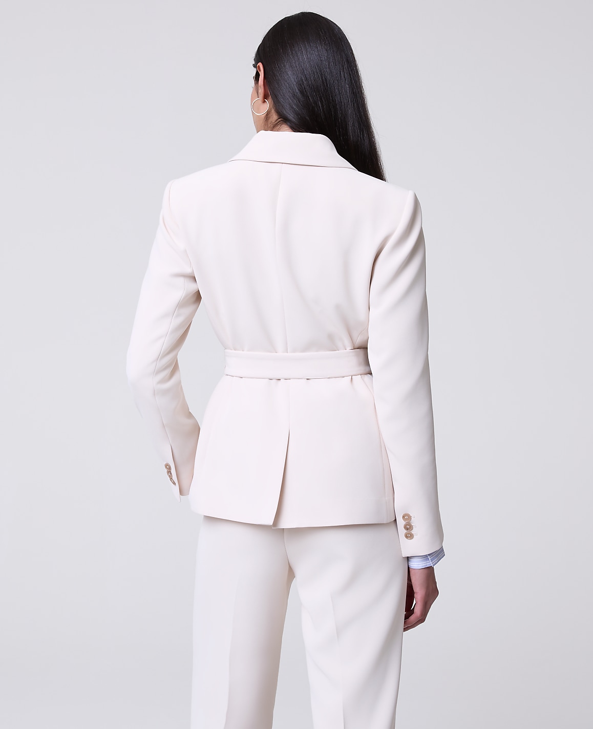 The Belted Blazer in Fluid Crepe