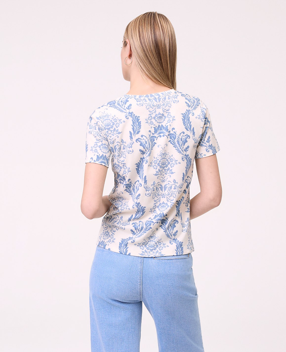 Petite Weekend  Toile Crew Neck Tee