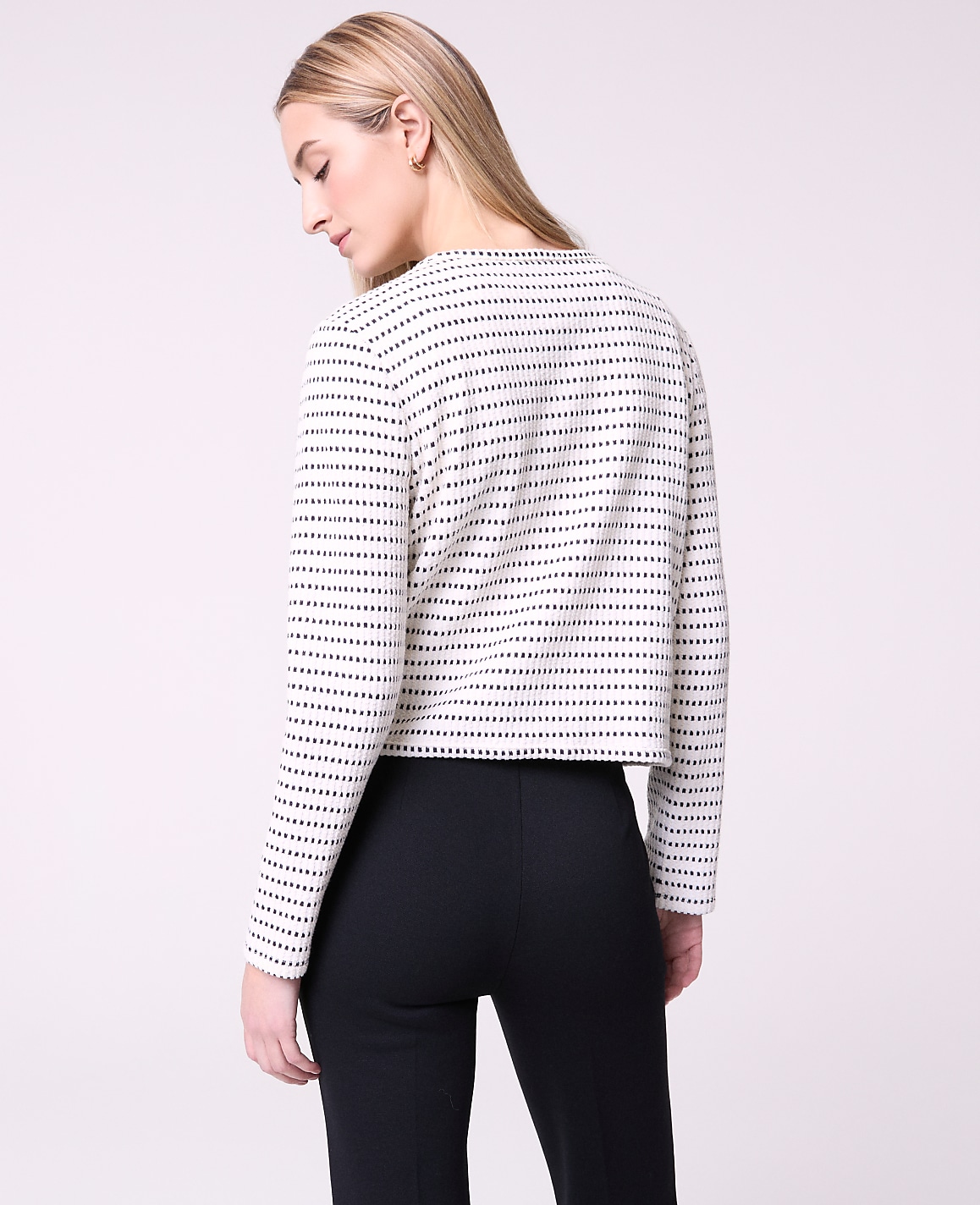 Petite Weekend Striped Knit Jacket