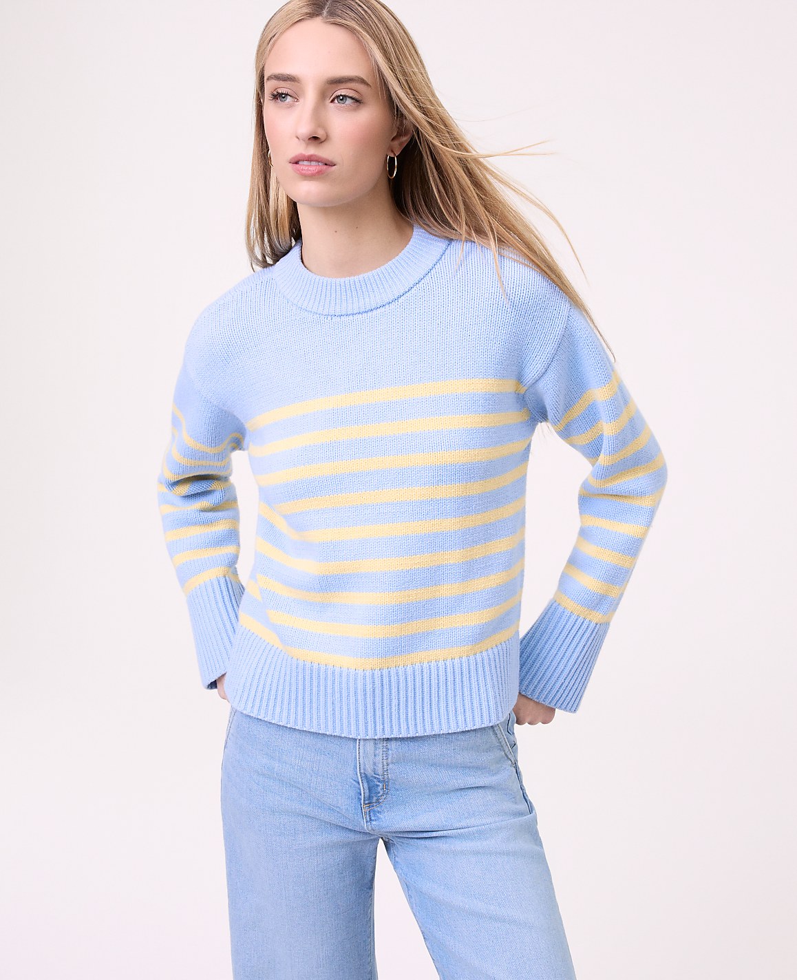 Weekend Striped Crew Neck Sweater