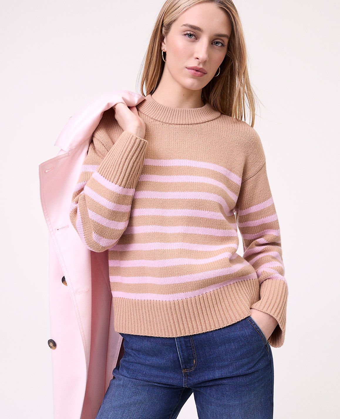 Weekend Striped Crew Neck Sweater