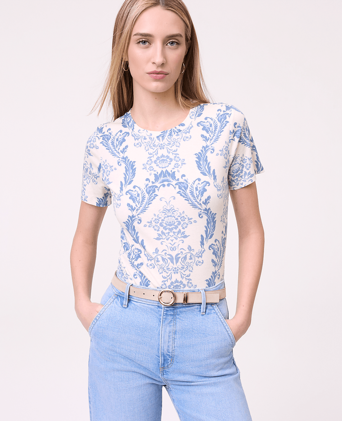Weekend  Toile Crew Neck Tee