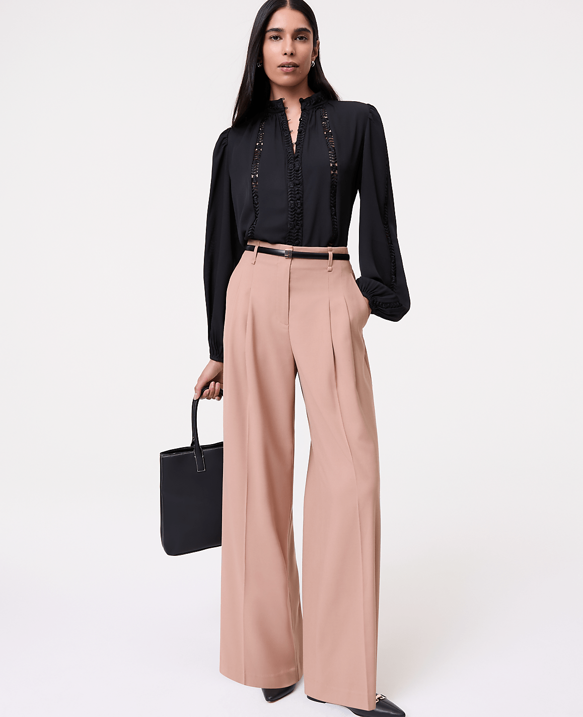 The Petite Pleated Wide-Leg Pant