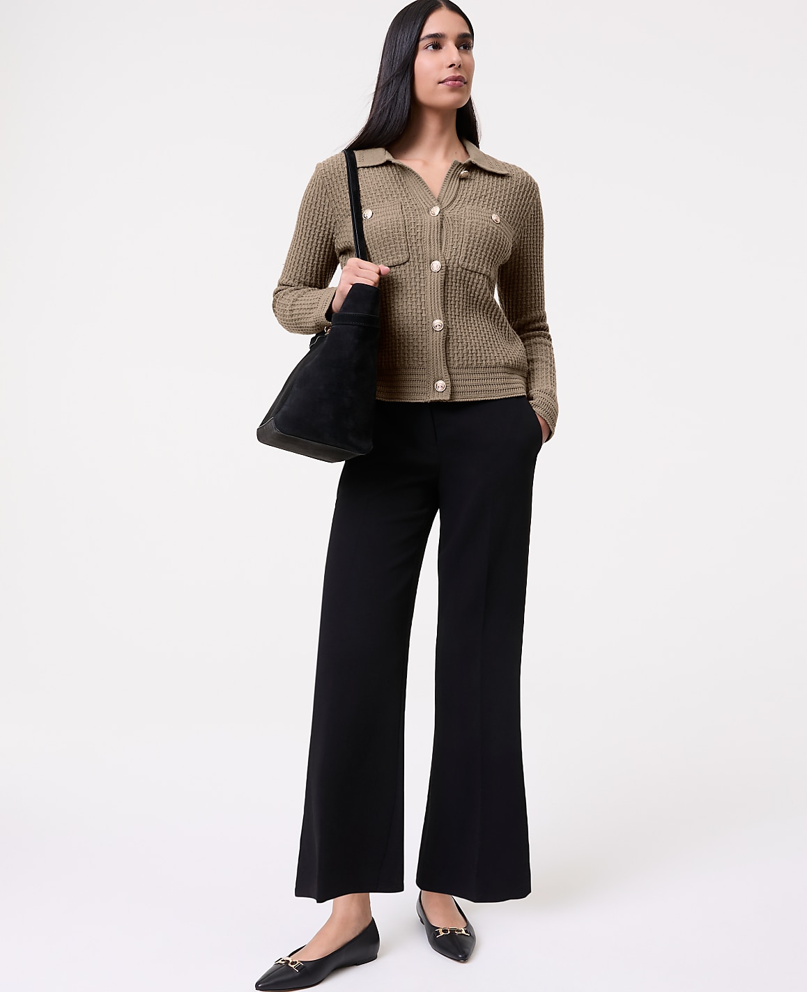 The Relaxed Jayne Trouser in Textured Crepe