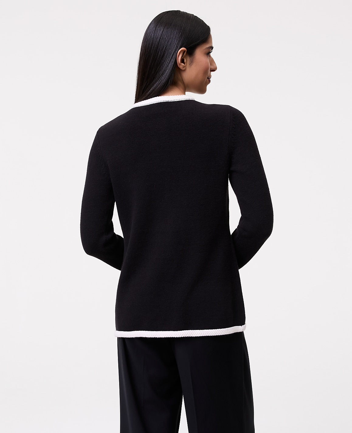 Textured Trim Sweater Jacket