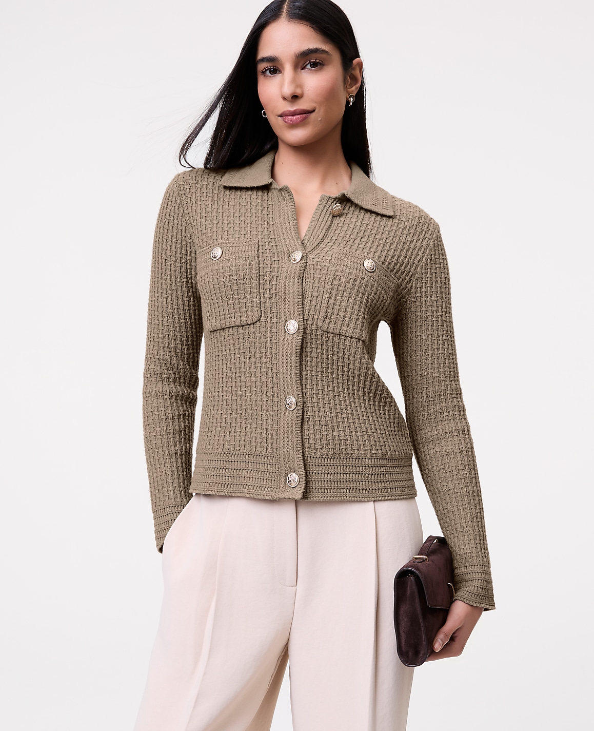Textured Stitch Sweater Jacket