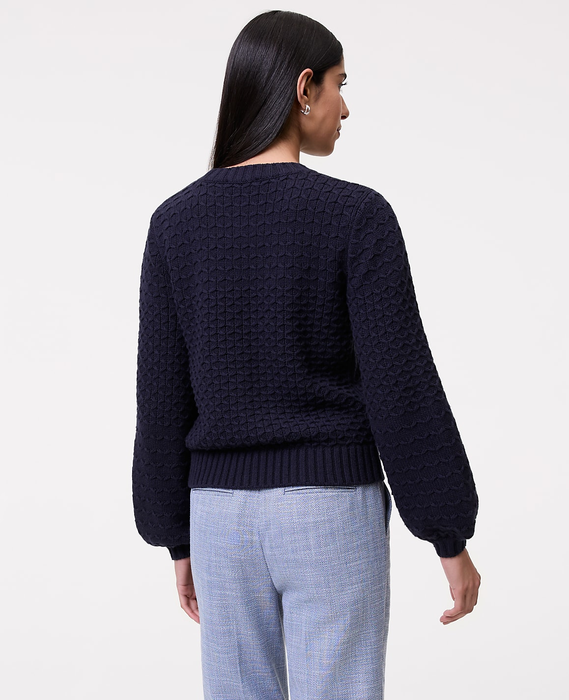 Honeycomb Cable Crew Neck Sweater
