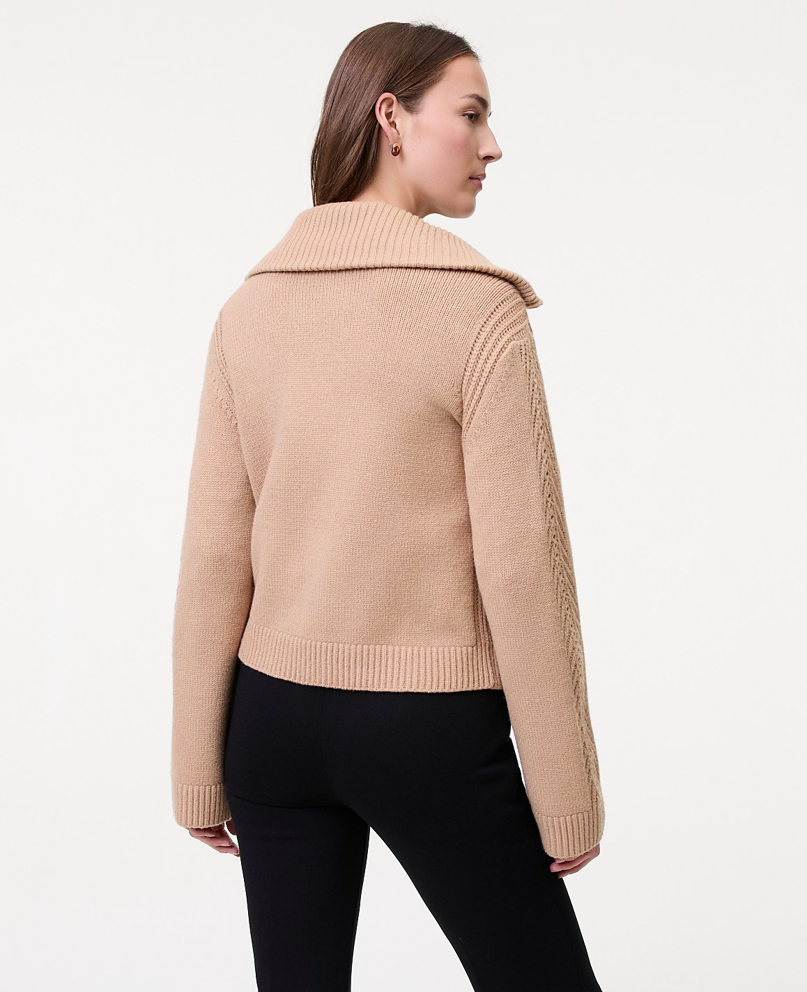 Weekend Contrast Stitch Sweater Jacket