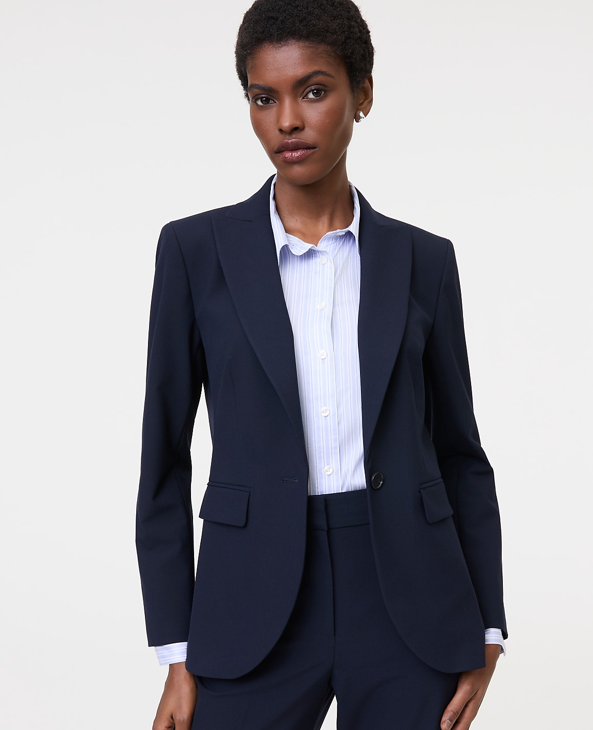 The Fitted Long Blazer in Seasonless Stretch