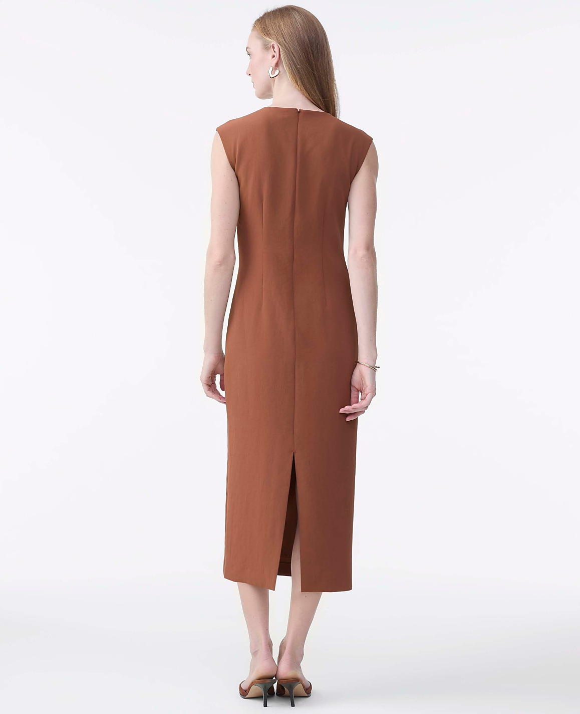 Petite Crew Neck Twist Sheath Dress