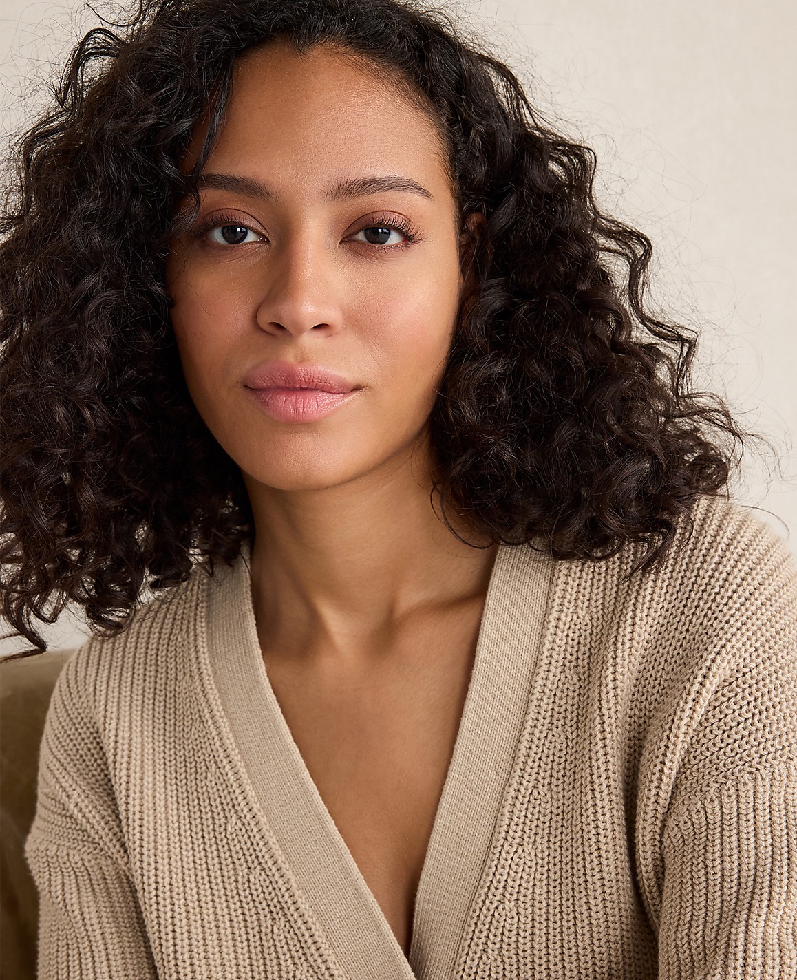 Haven Well Within Organic Cotton Shaker Stitch Heathered Cardigan
