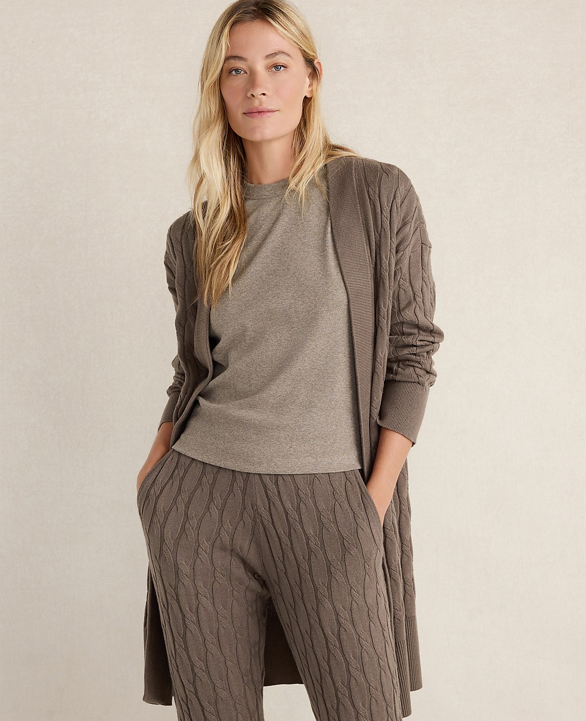 Haven Well Within Organic Cotton Cashmere Cable Cardigan