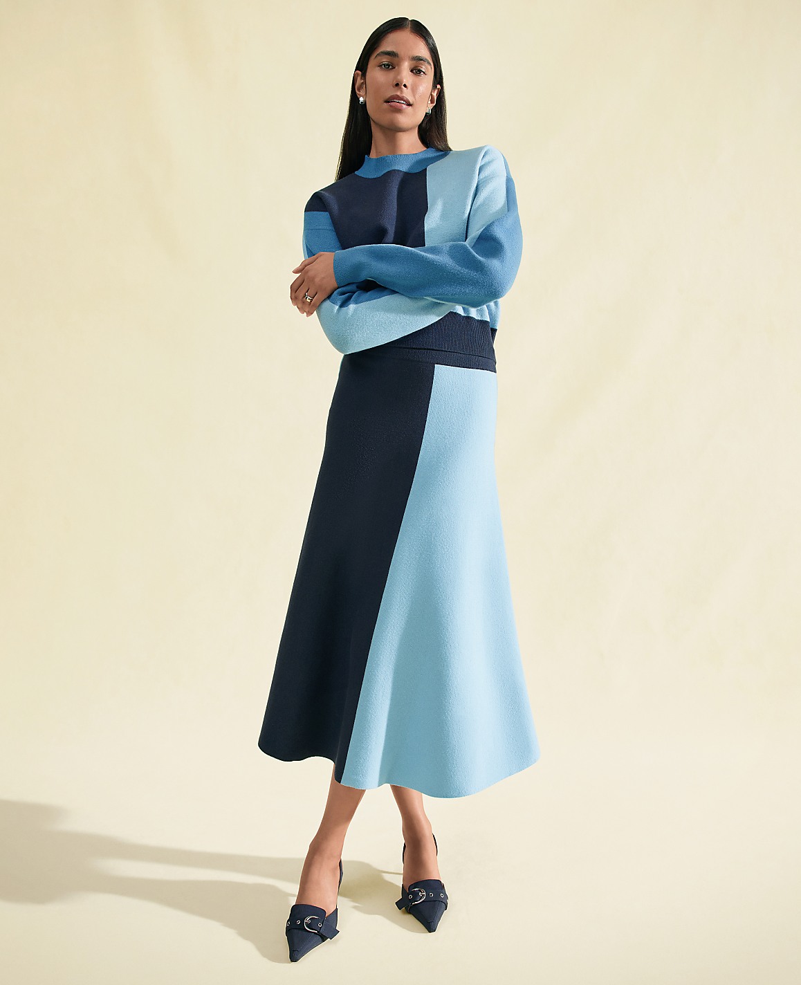 Colorblock Sweater Skirt
