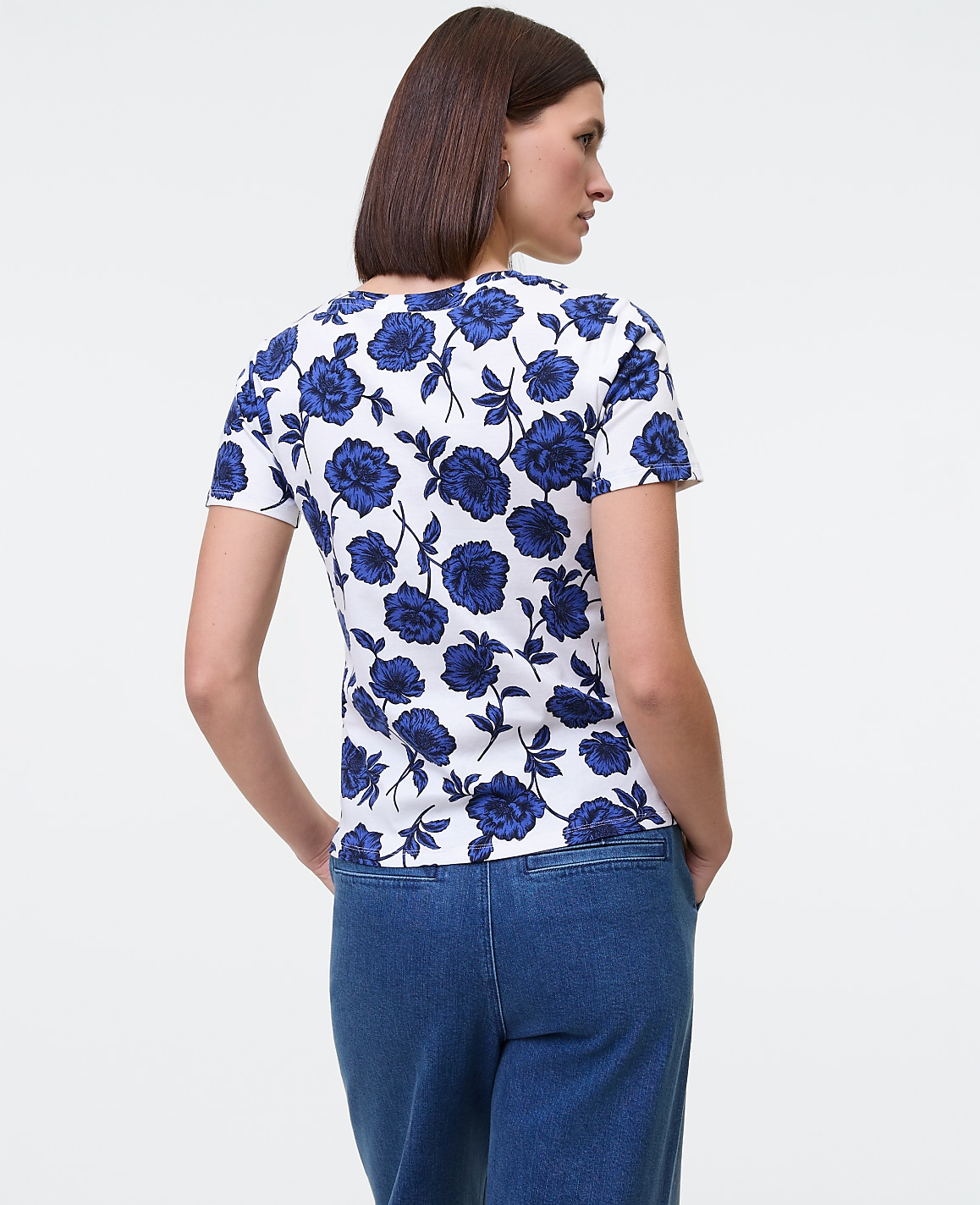 Petite Floral Crew Neck Tee